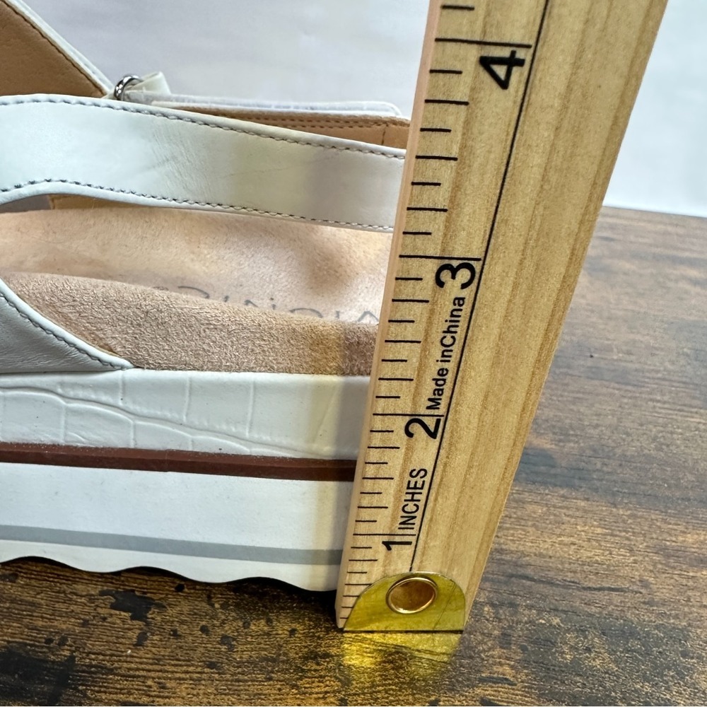 Vionic Phoenix Brielle Platform Wedge Sandal Size 9 White Crocodile Backstrap - Picture 11 of 13